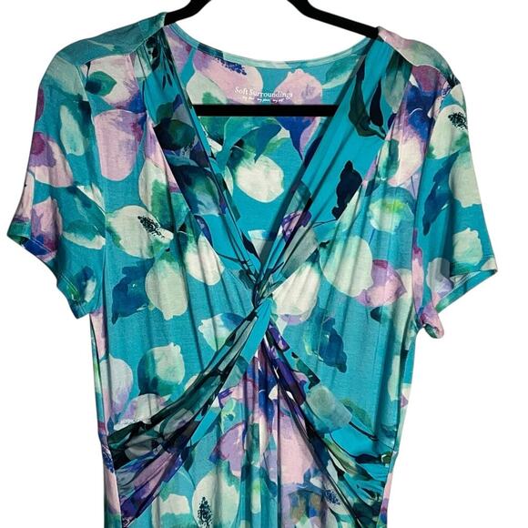 Soft Surroundings Always Lovely Maxi Dress – Blue Petals Floral Print Size Small - Picture 3 of 8